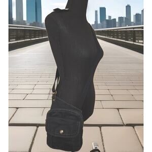 Fossil Crossbody Bag Canvas Dark Navy 7x8x2